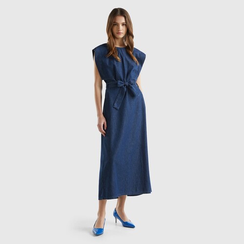 Vestido Largo con Cinta  para Mujer Benetton