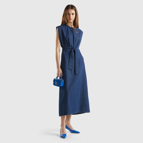 Vestido Largo con Cinta  para Mujer Benetton