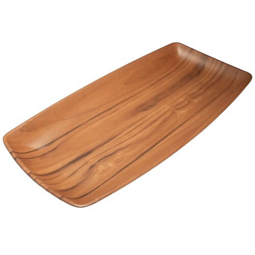 Home Nature Plato Rectangular de Melamina Diseño en Madera 3.5*33*17 Cm