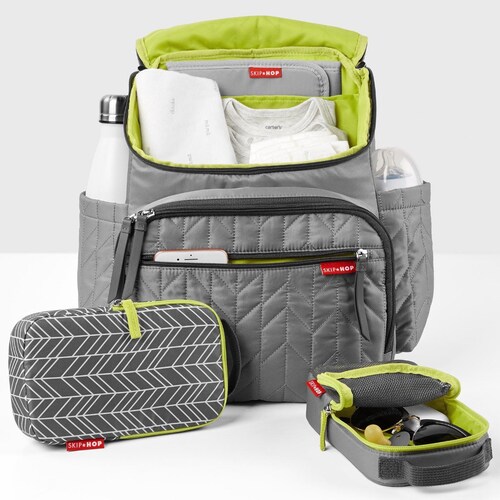 Mochila Pañalera Skiphop Forma Gris