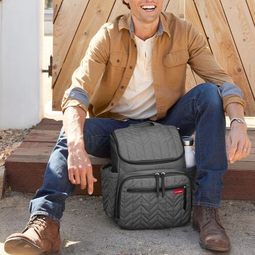 Mochila Pañalera Skiphop Forma Gris