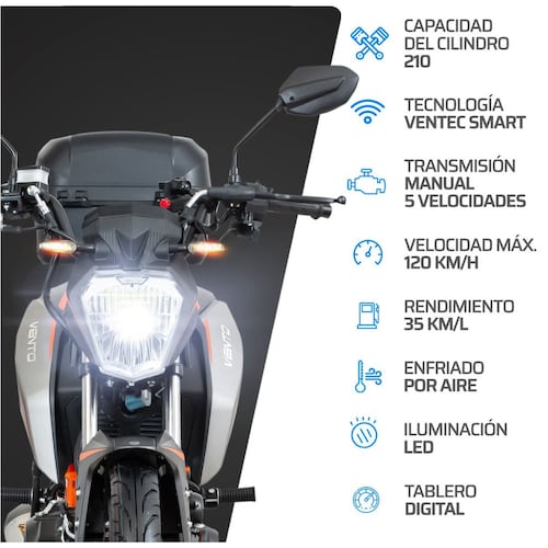Motocicleta Vento Cyclone 210 Gris 2025