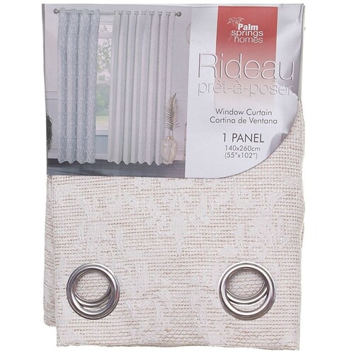 Cortina 1 Panel Crema Flores 140X260 Home Living