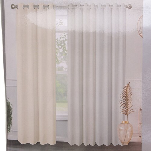 Cortina 1 Panel Beige Textura 140X260 Home Living