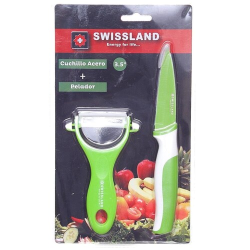Set Cuchillo Verde 2 Pzas Swissland