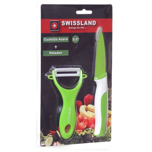 Set Cuchillo Verde 2 Pzas Swissland