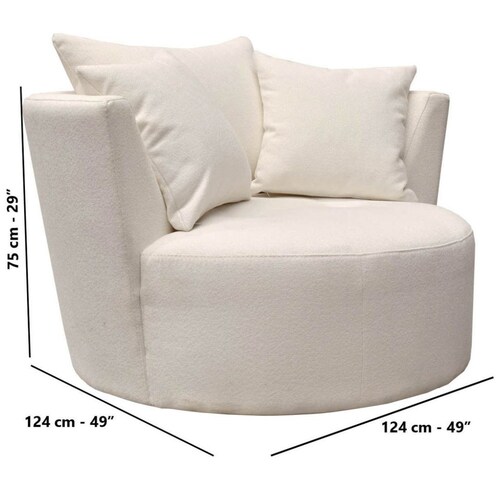 Sillón Ocasional Ingrid Tela Blanco Liz