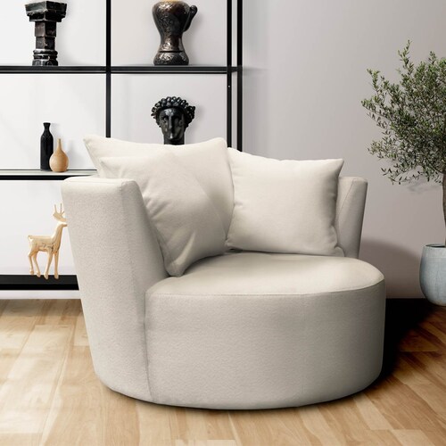 Sillón Ocasional Ingrid Tela Blanco Liz