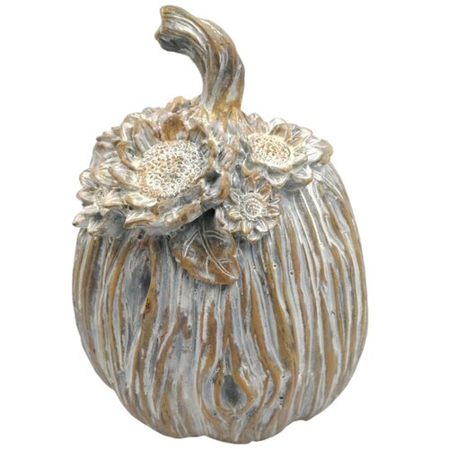 Calabaza de Resina Tallada Color Naranja Vintage Home