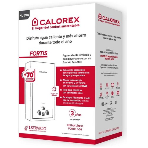 Calentador Calorex Instantáneo Gas Natural