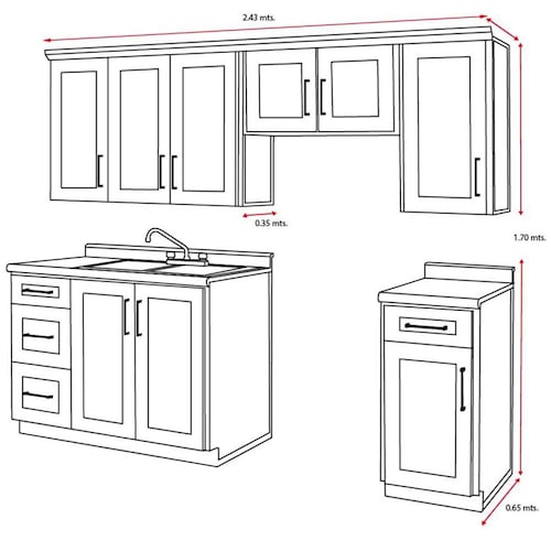 Cocina Modular 2.43 Escocia New Challenge
