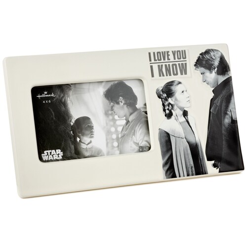 Portarretrato de Cerámica 4X6 "te Quiero, lo Se" Star Wars Han Solo Y Princesa Leia Hallmark