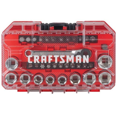 Set 35 Piezas Puntas Y Dados Ángulo Recto Craftsman