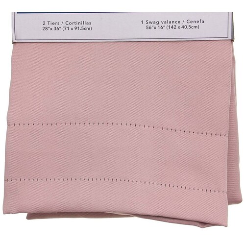 3 Pzas Cortinas para Cocina Palo de Rosa Home Living