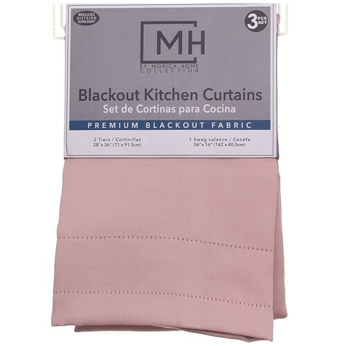 3 Pzas Cortinas para Cocina Palo de Rosa Home Living