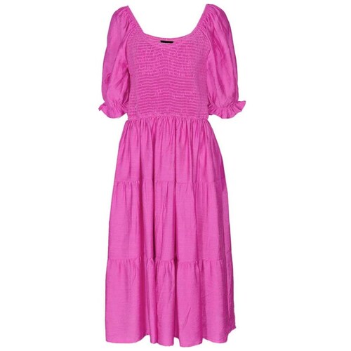 Vestido Largo con Olanes y Smock para Mujer Philosophy Jr Collec