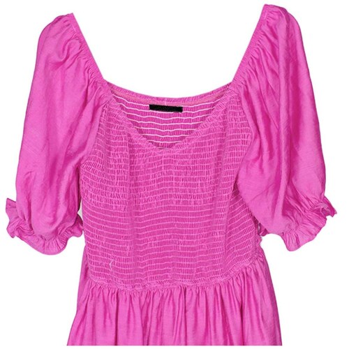 Vestido Largo con Olanes y Smock para Mujer Philosophy Jr Collec