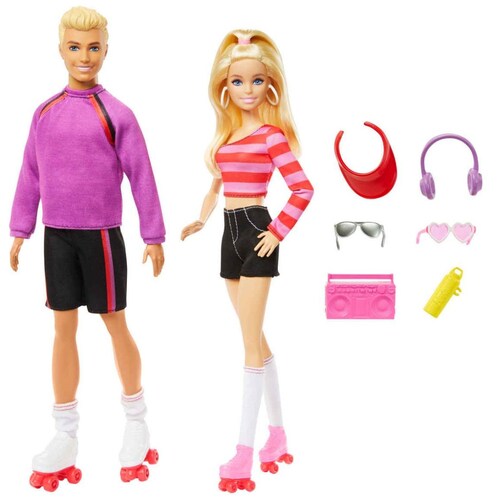 Muñecos Barbie y Ken en Patines 65 Aniversario Mattel