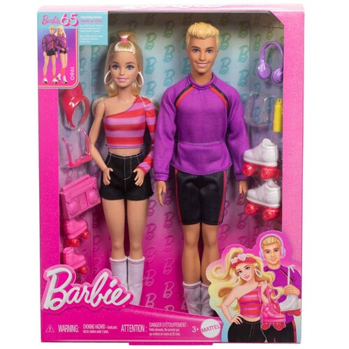Muñecos Barbie y Ken en Patines 65 Aniversario Mattel