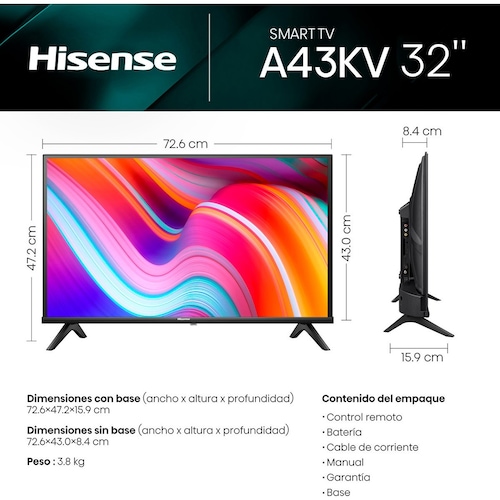 Pantalla Hisense 32 Pulgadas Google Tv 4K 32A43Kv