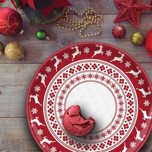 Plato Navideño Melamina Dinner Rojo Stephan Roberts