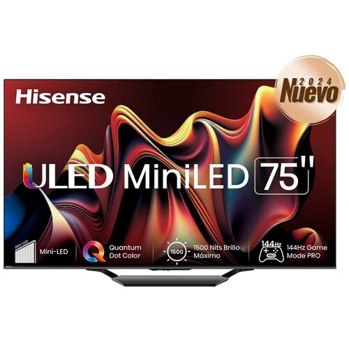 Pantalla Miniled Hisense 75 Pulgadas Google Tv 75U7N + Barra de Sonido + Maleta