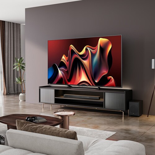 Pantalla Miniled Hisense 75 Pulgadas Google Tv 75U7N + Barra de Sonido + Maleta