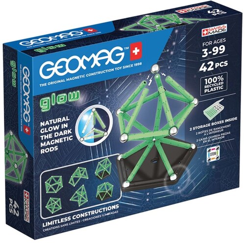 Set Juego Glow Construcción Magnética 42 Piezas Geomag