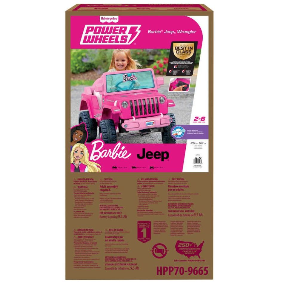 Power Wheels Montable Barbie Jeep Wrangler 6V Fisher Price