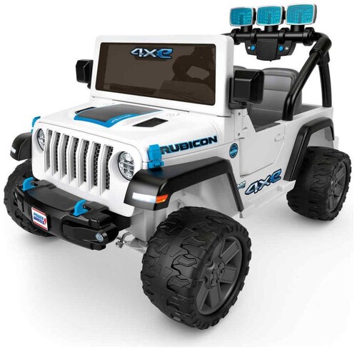 Fisher-Price Power Wheels Jeep® Wrangler 4Xe 12V Blanco Mattel