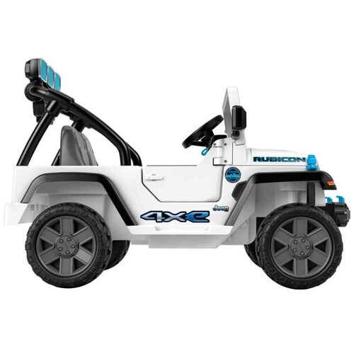 Fisher-Price Power Wheels Jeep® Wrangler 4Xe 12V Blanco Mattel