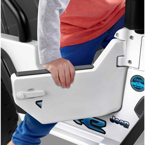Fisher-Price Power Wheels Jeep® Wrangler 4Xe 12V Blanco Mattel