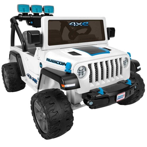 Fisher-Price Power Wheels Jeep® Wrangler 4Xe 12V Blanco Mattel