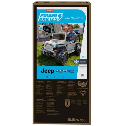Fisher-Price Power Wheels Jeep® Wrangler 4Xe 12V Blanco Mattel