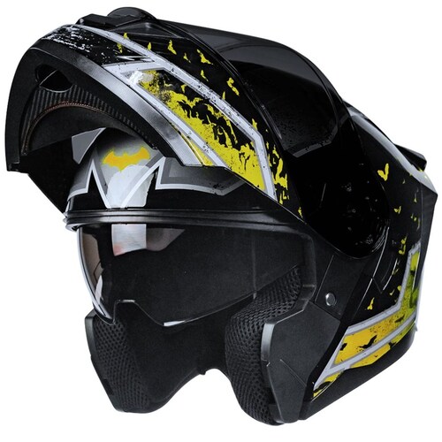 Casco Abatible para Motociclista Dc Zero Batman