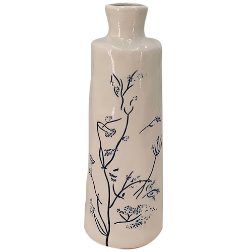 Vasija Cerámica Flor Azul Vintage Home