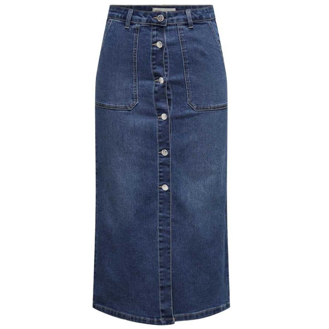 Falda Larga Chamarras Largas De Mezclilla Falda Larga Con Botones