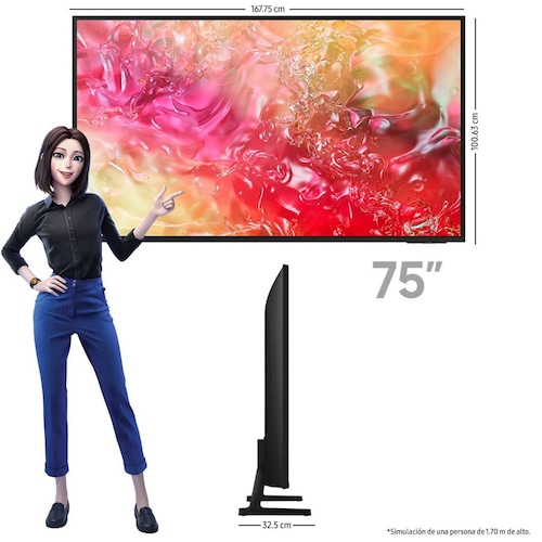 Pantalla Samsung Crystal 75 Pulgadas 4K Uhd Un75Du7000Fxzx