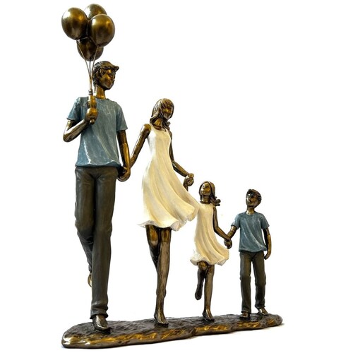 Figura Decorativa Familia Caminando Globo Mideko
