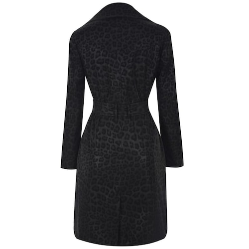 Abrigo Animal Print  con Cinturón para Mujer Basel
