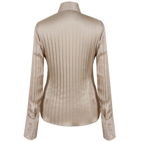 Blusa Plisada con Corbatín Camisero para Mujer Basel