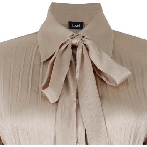 Blusa Plisada con Corbatín Camisero para Mujer Basel