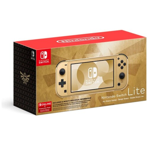 Consola Nintendo Switch Lite Hyrule Edition + 12M Ns Online + Paquete de Expansión