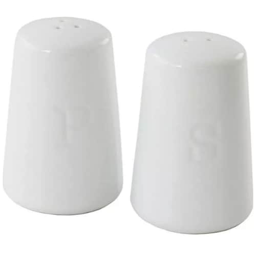 Set 2 Piezas Salero Pimentero Cerámica Blanco Gibson
