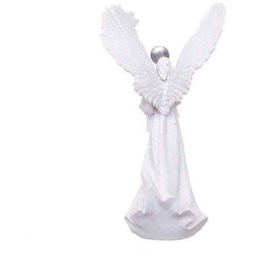 Angel Celeste con Trompeta de Resina Blanca 35Cm Gto