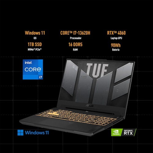 Laptop Gaming Asus Tuf F15 Nvidia Geforce Rtx 4060 Intel Core I7 13Th 16Gb 1Tb Ssd