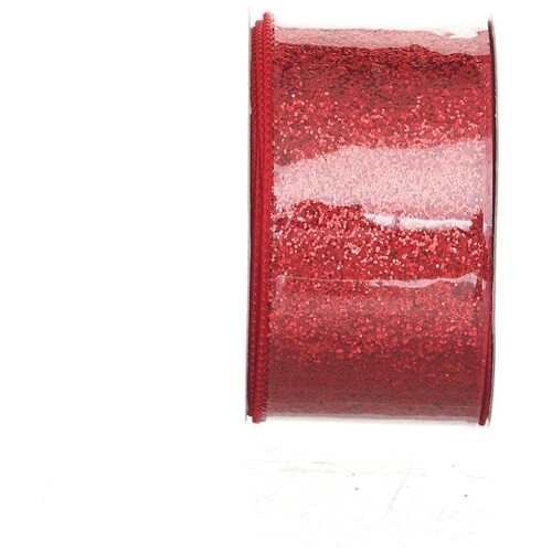 Listón Rojo Diamantado Brilloso 6 Cm X 9 Metros Regency