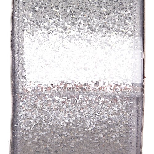 Listón Plata Diamantado Brilloso 6 Cm X 9 Metros Regency