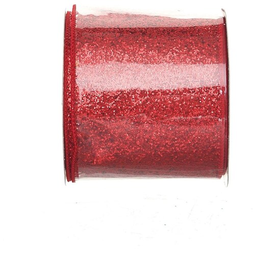 Listón Rojo Diamantado Brilloso 10 Cm X 9 Metros Regency