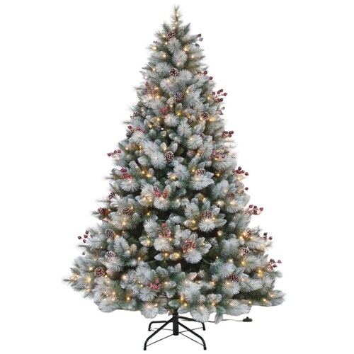 Árbol Navideño Nevado Carolina con Luces 229 Cm Puleo